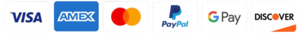 We accept Visa, Mastercard, PayPal, Apple Pay and more