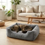 Soft Plush Raised-Side Cat Bed - Image 3