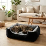 Soft Plush Raised-Side Cat Bed - Image 4