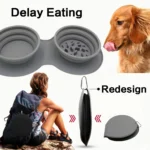 2-in-1 Collapsible Slow Feeder Travel Bowl - Image 4
